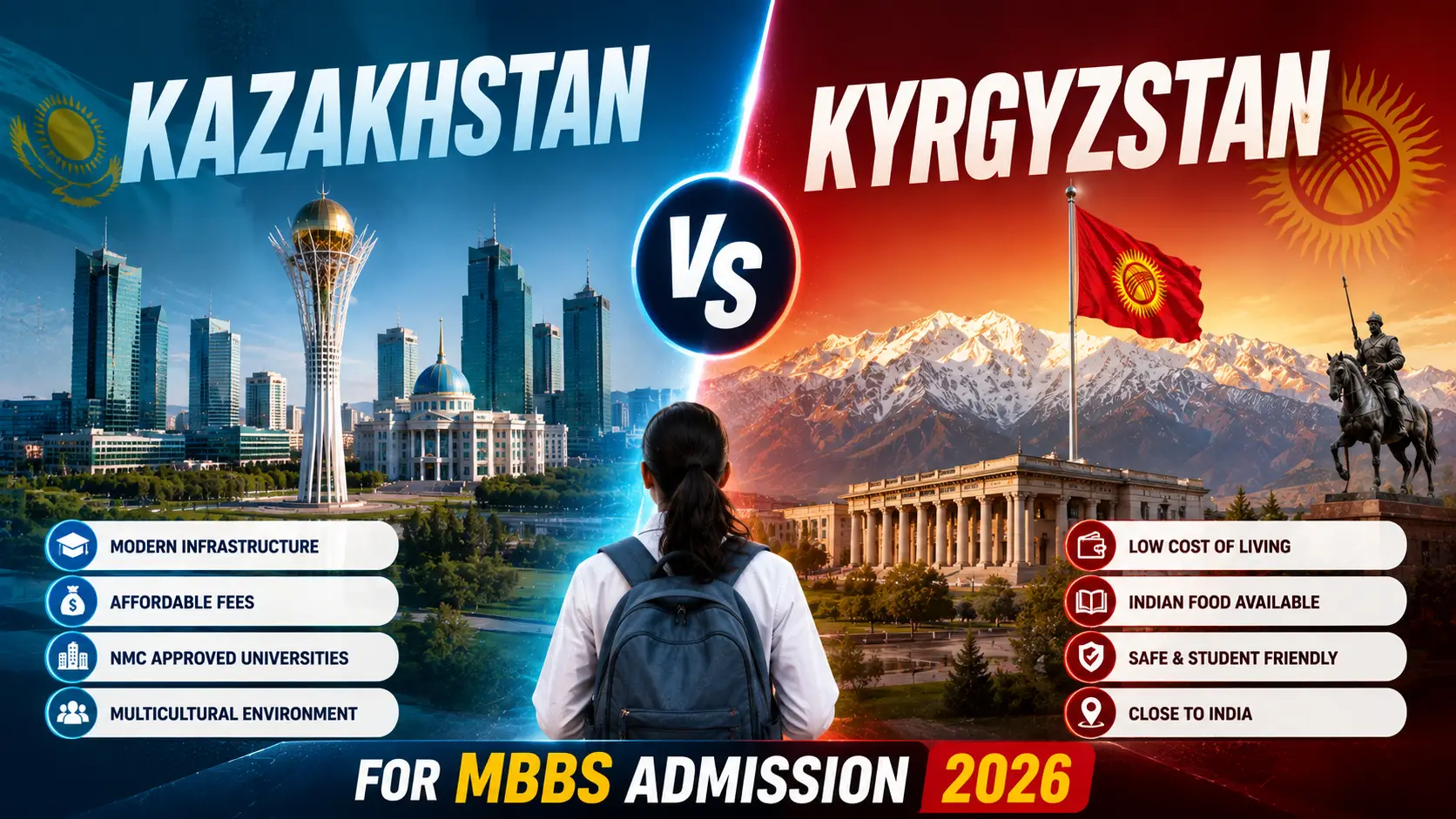 Kazakhstan vs Kyrgyzstan for MBBS Admission 2026: Fees, FMGE, Universities and NMC Rules
